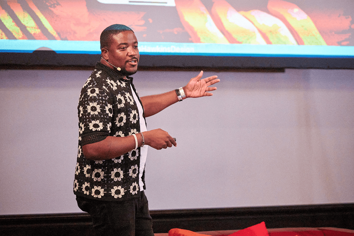 Kevin Hawkins on stage during SmashingConf 2025