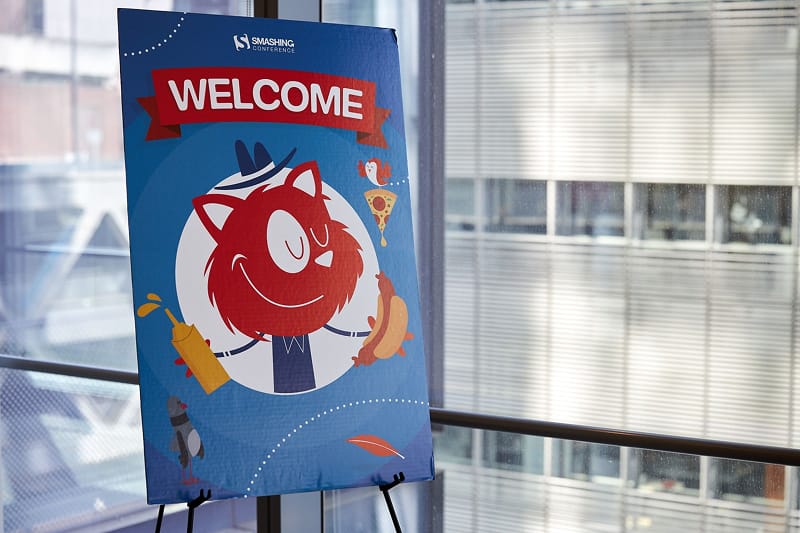 The welcome sign at our New York venue